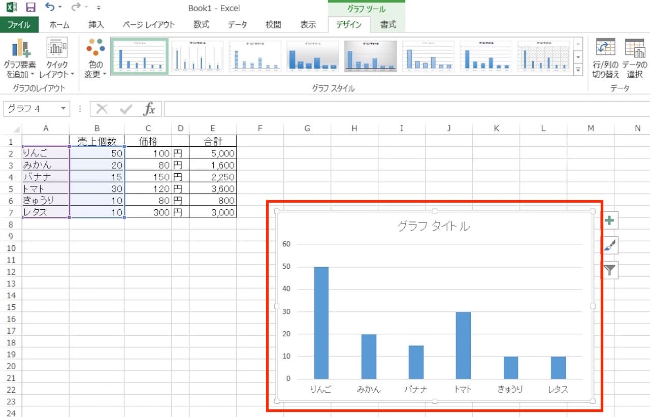 Excelで棒グラフを作る方法⑥