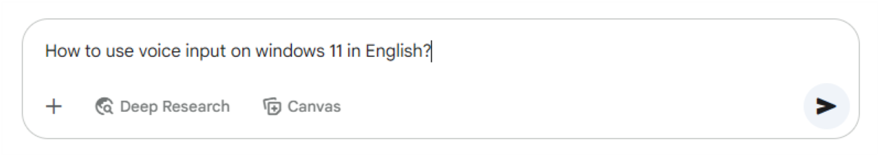 Windows11で言語を英語にした状態で英語で音声入力した結果