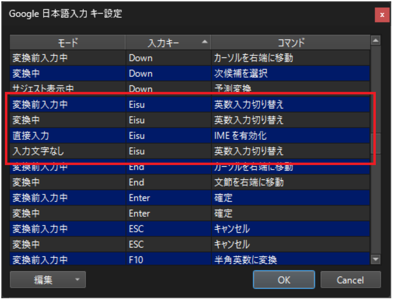 Google日本語入力でCapsLockキーを無効にする方法⑤