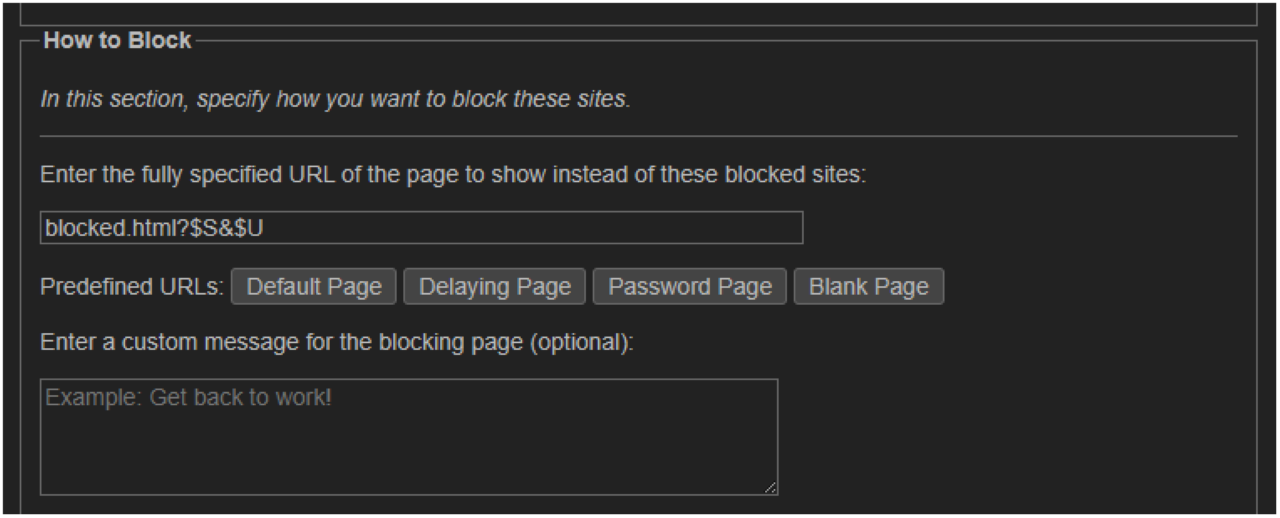 LeechBlock NGのHow to Block＝どうやってブロックするか