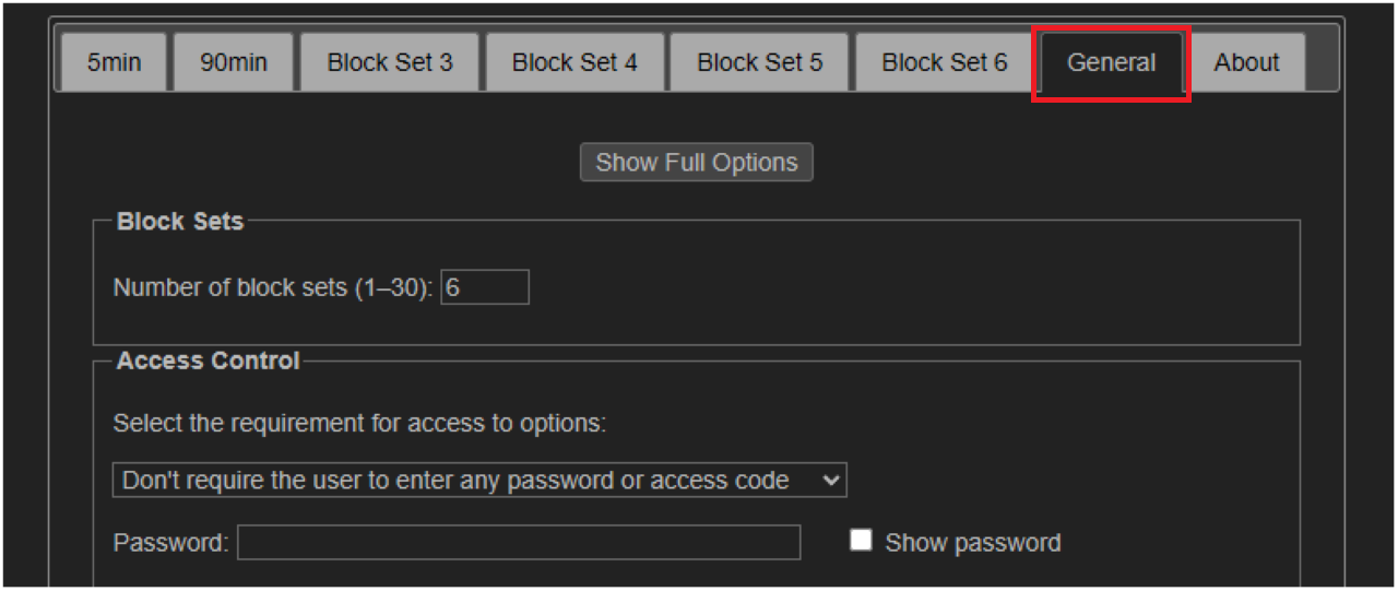 LeechBlock NG全体の設定