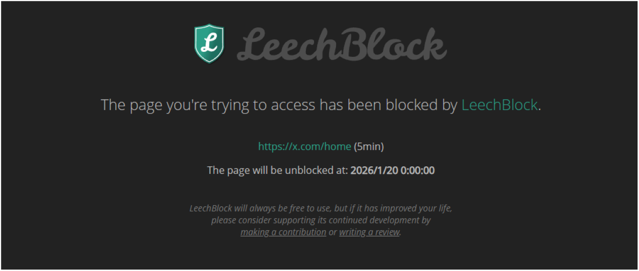 LeechBlock NGでブロック時の挙動を決める方法④